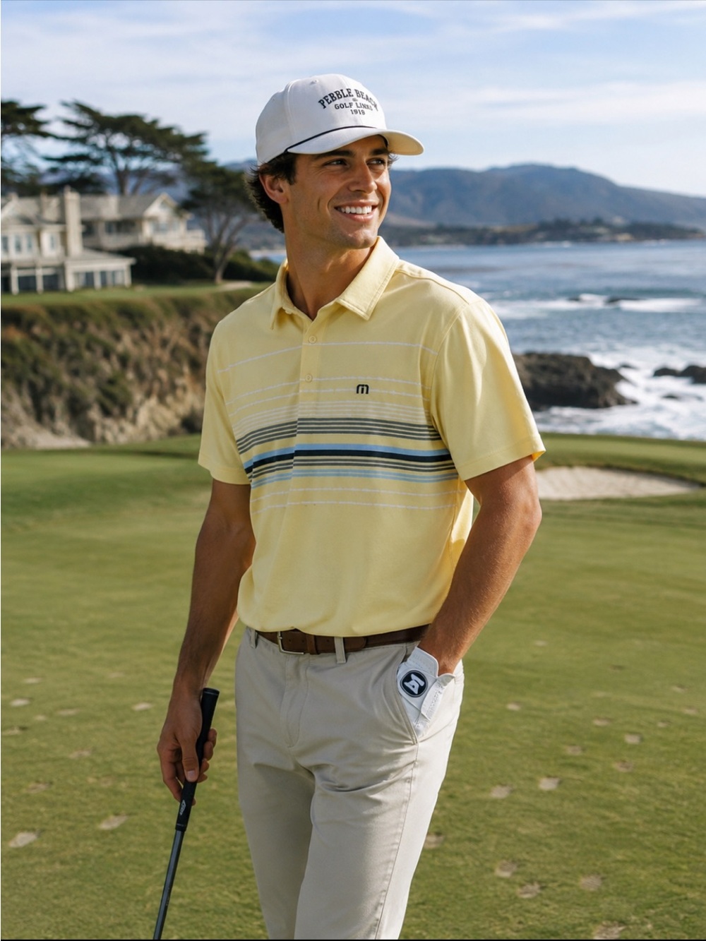 Travis Mathew Yellow Active Collection Polo Shirt
